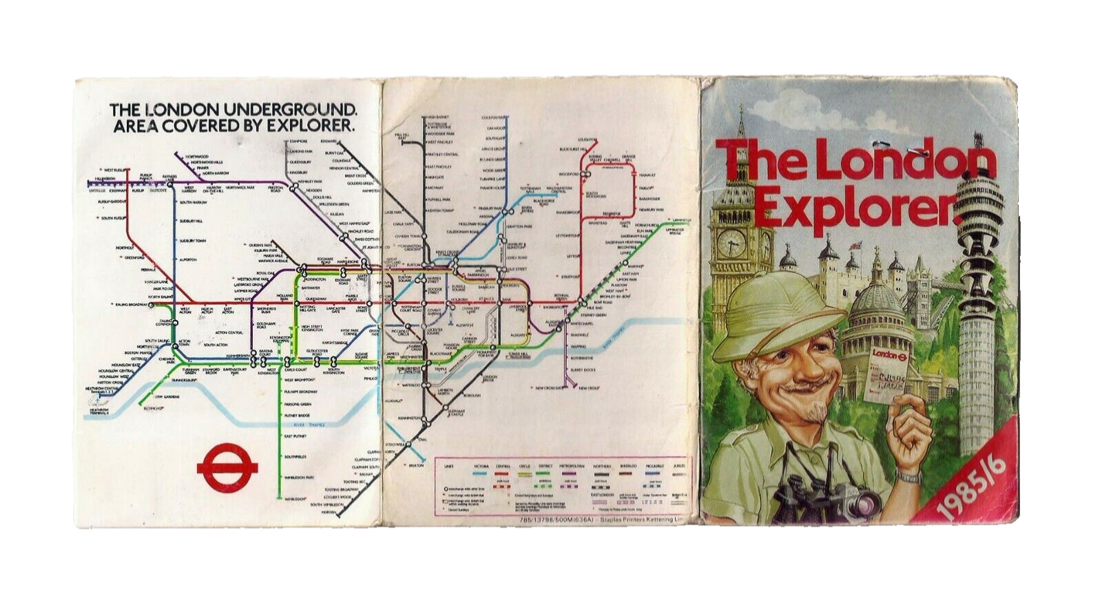 THE LONDON EXPLORER with 3 DAY PASS TICKET MAP 1985/6