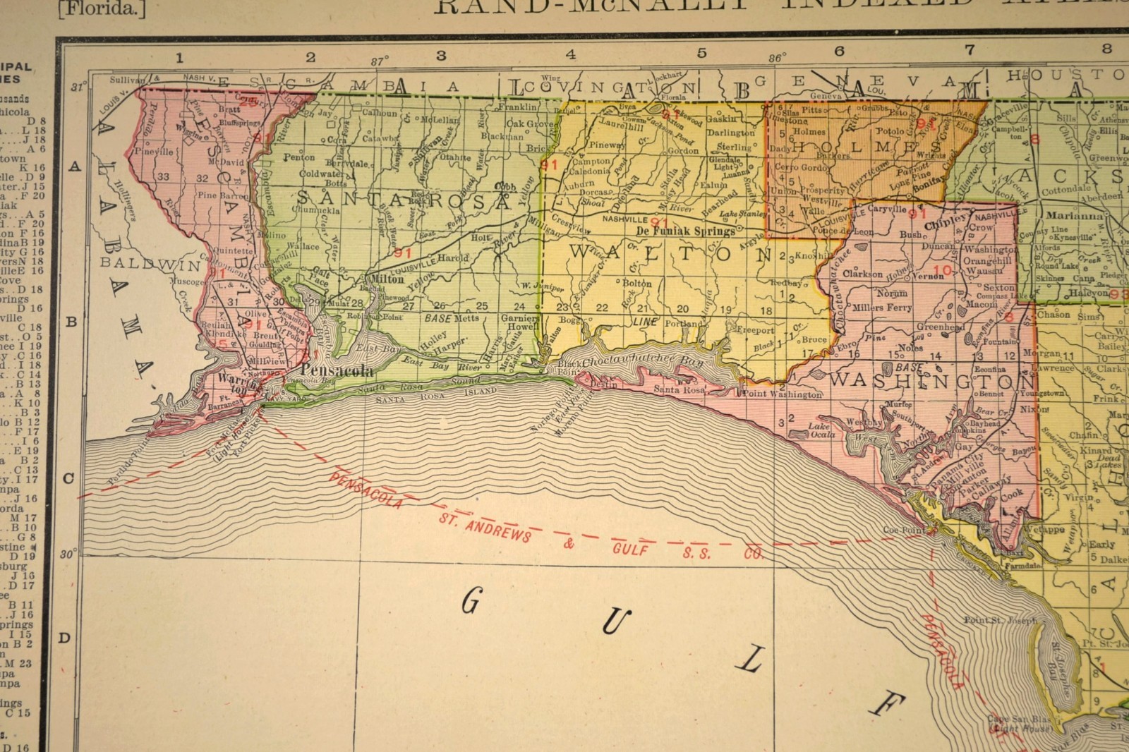 1911 Florida Railroad Map ORIGINAL Atlas Florida East Coast Railway DATED