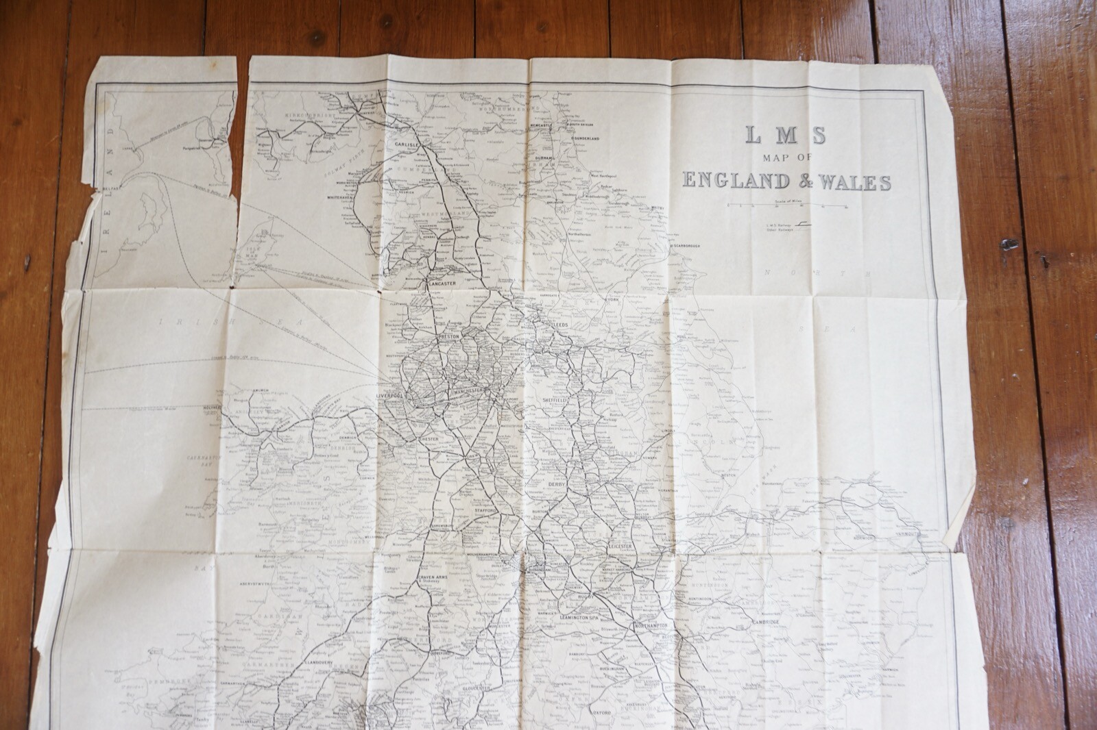 c1949 LMS England & Wales Railway Map