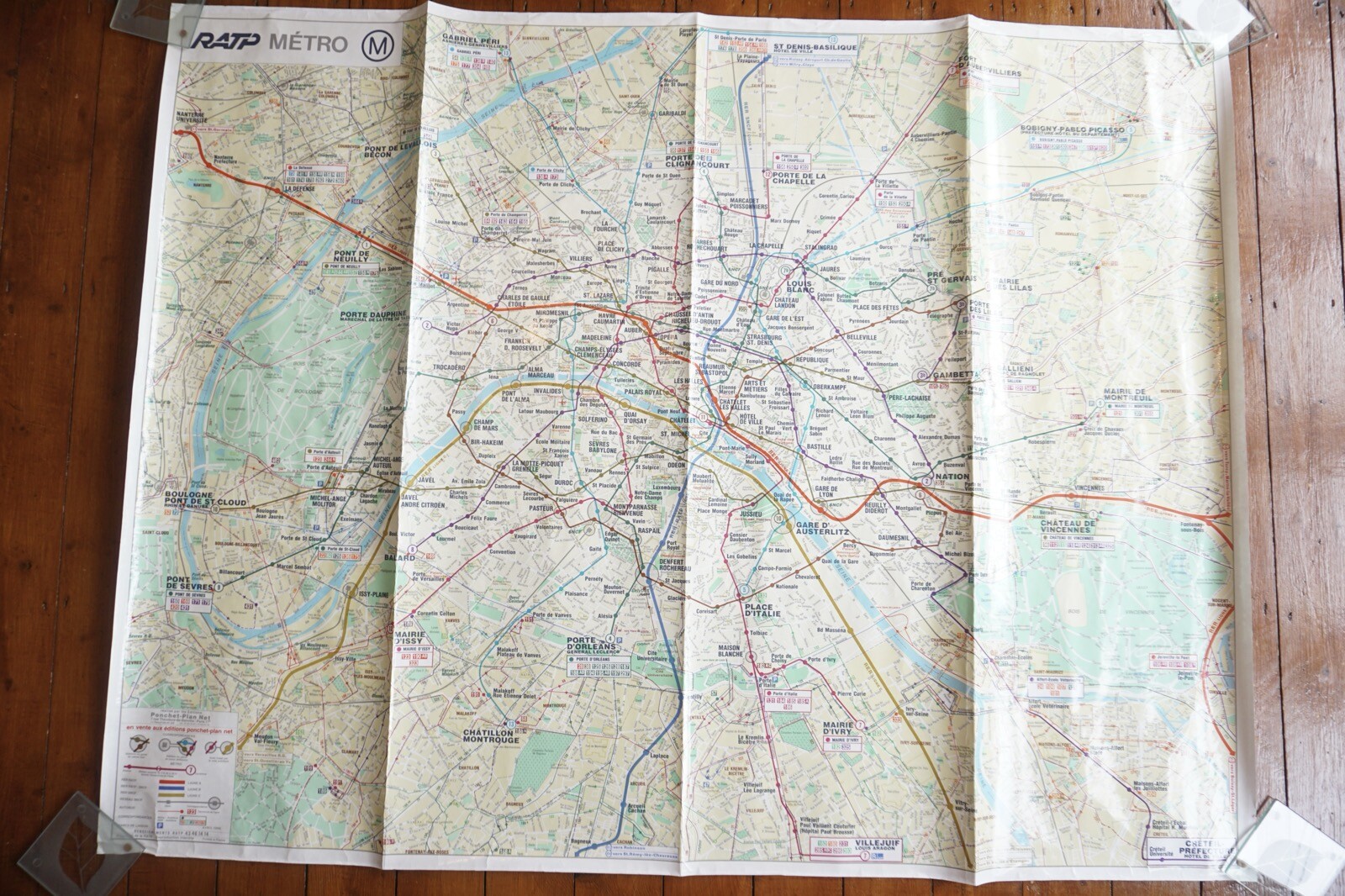 1986 France RATP Metro Underground Tube Map Railway Quad Poster