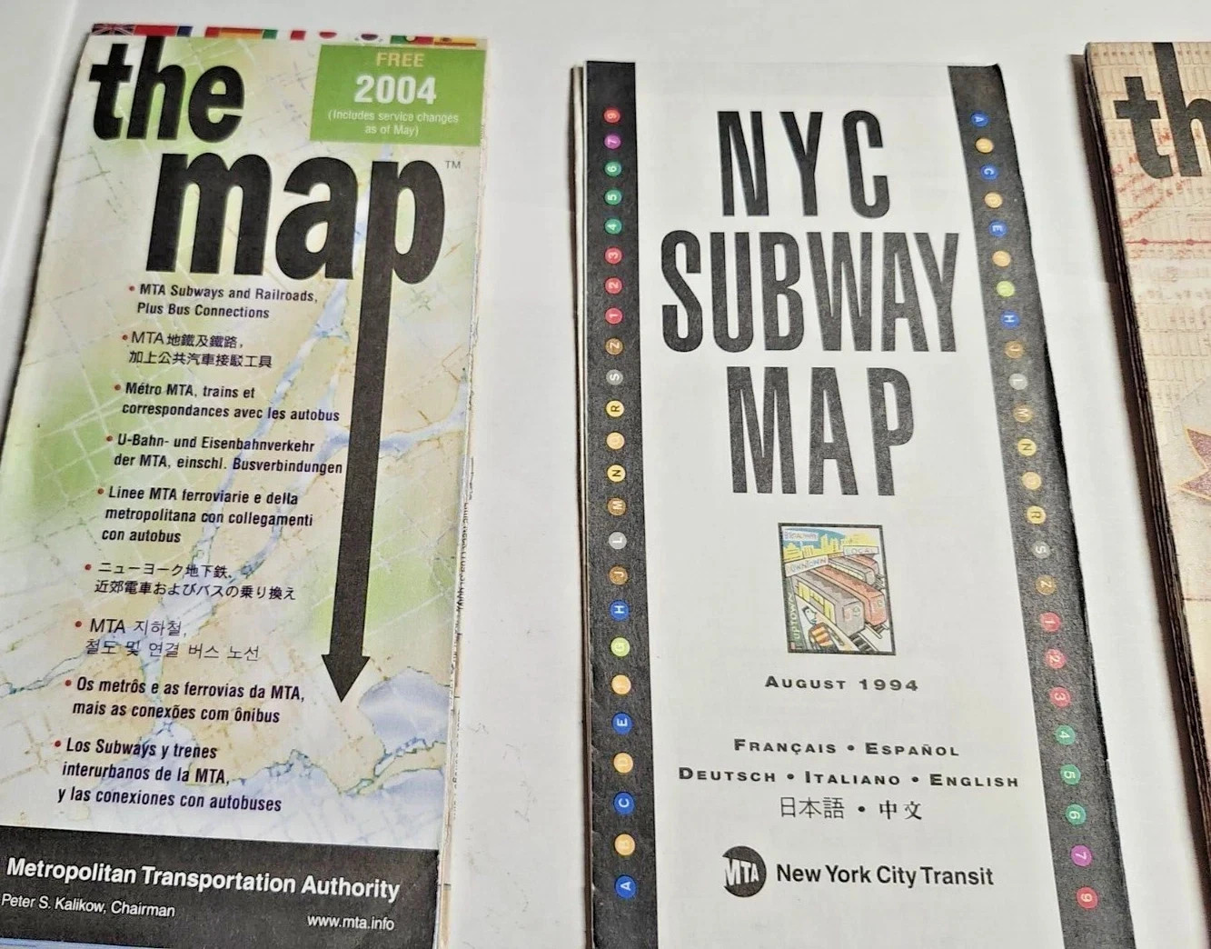 Lot of 5 New York City Subway Map Transit Railroad LIRR Centennial 2004 1990s