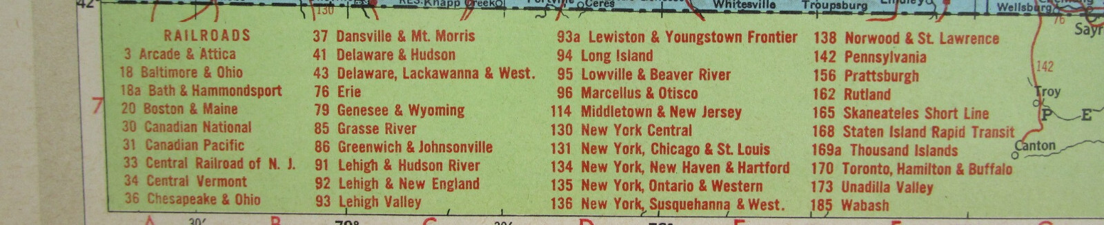 NC NY 1952 NORTH CAROLINA RAILROAD MAP BEAUFORT & MOREHEAD RR. or NEW YORK 1950s