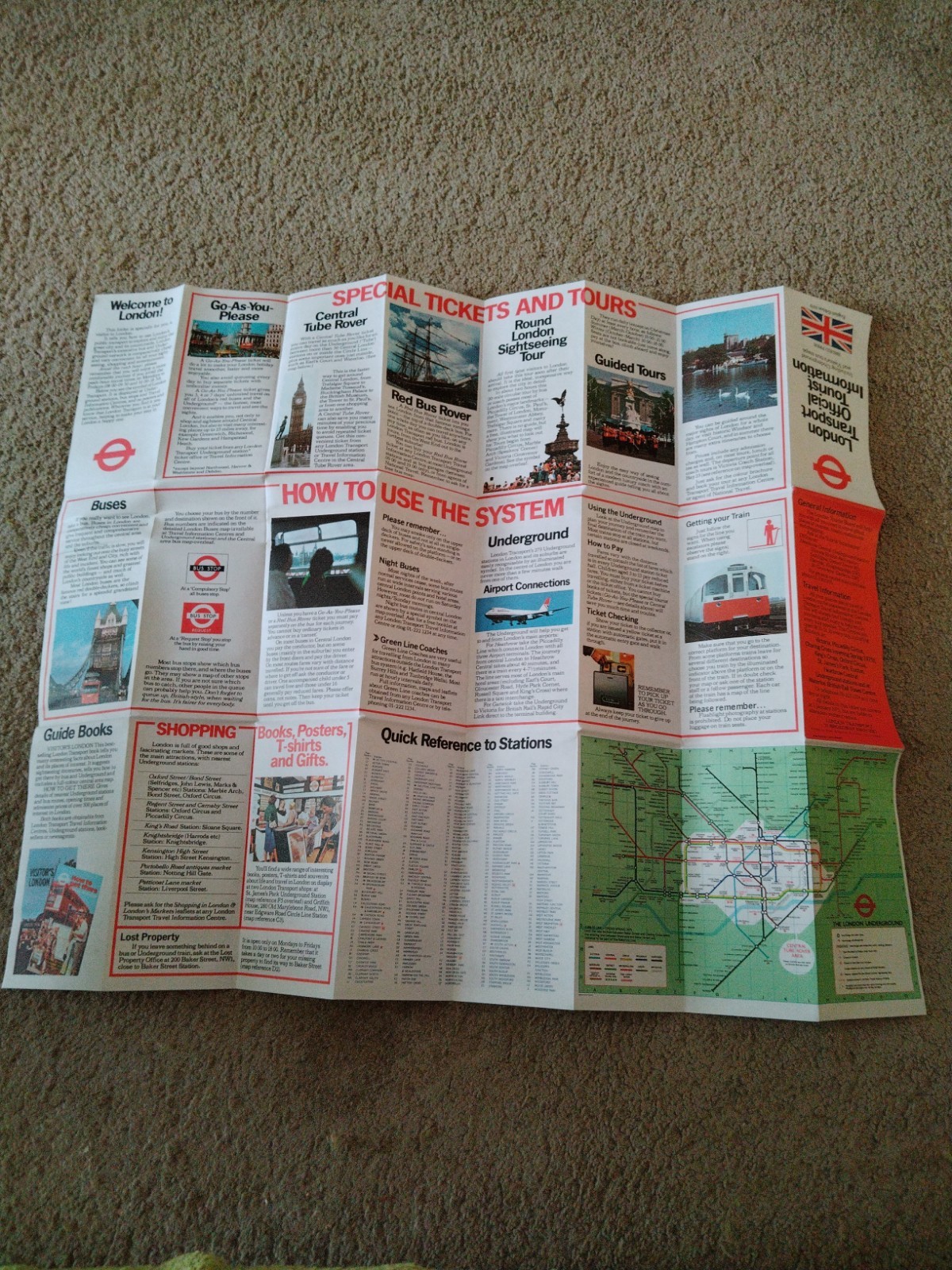 London Transport Official Tourist Information Map 1979