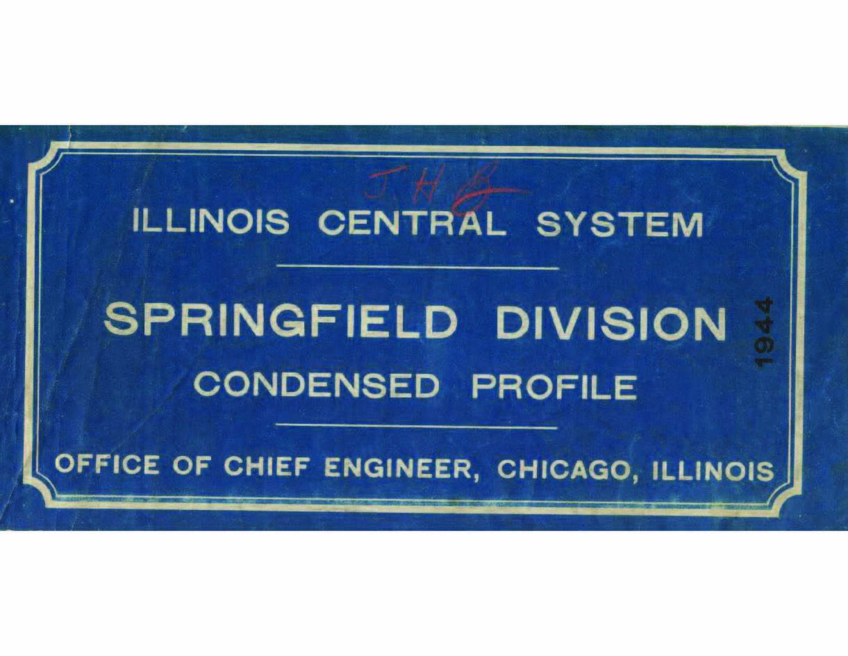 Illinois Central RR 1944 Springfield Div Condensed Profiles PDF pages on DVD