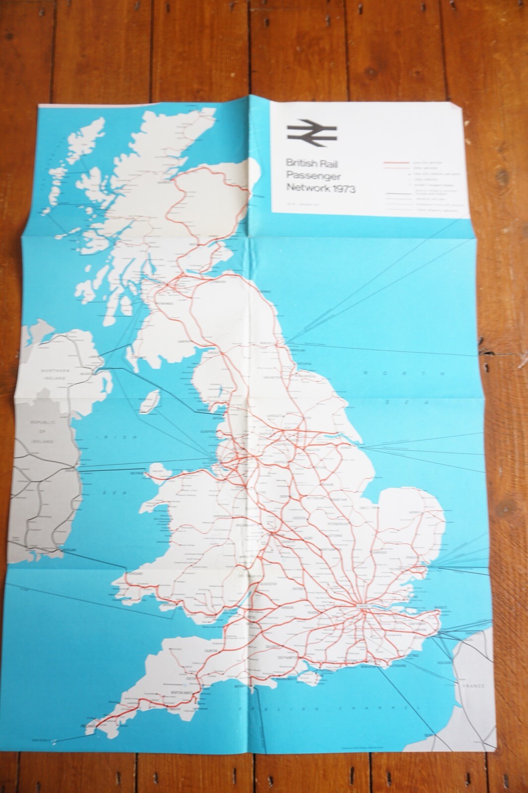 Jan 1973 British Rail Passenger Network Railway Map Scottish Region