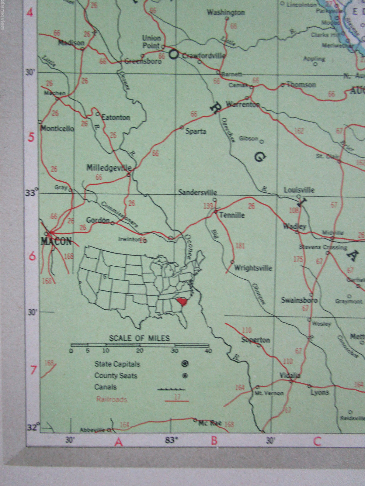 SC PA Vtg 1951 SOUTH CAROLINA RAILROAD MAP. PENNSYLVANIA 1950s Mid Century RR