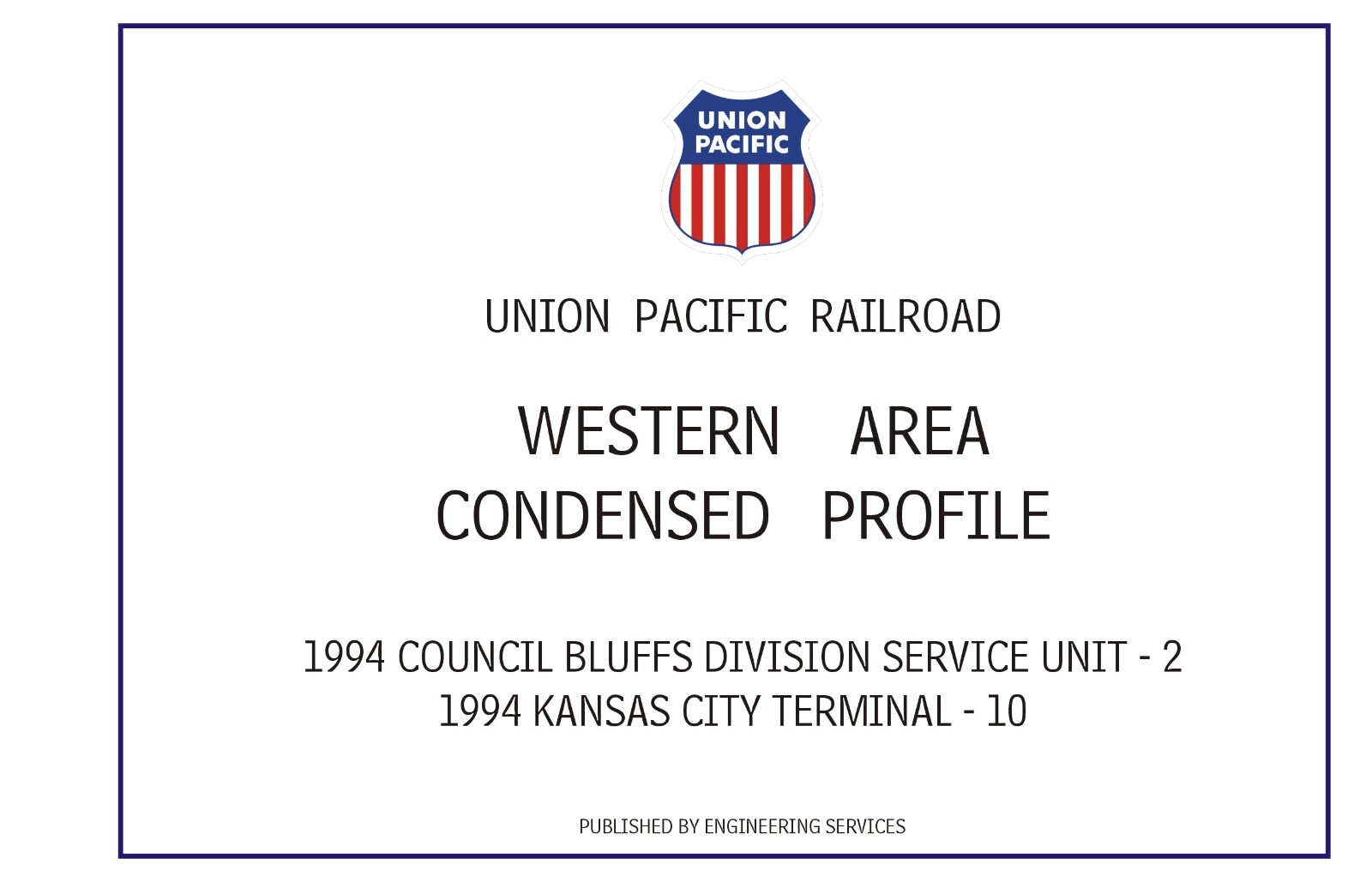 Union Pacific 1994 Council Bluffs Div SU- 7 Condensed Profile PDF Pages on DVD