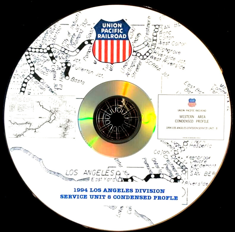 Union Pacific 1994 Los Angeles Div SU- 8 Condensed Profile PDF Pages on DVD