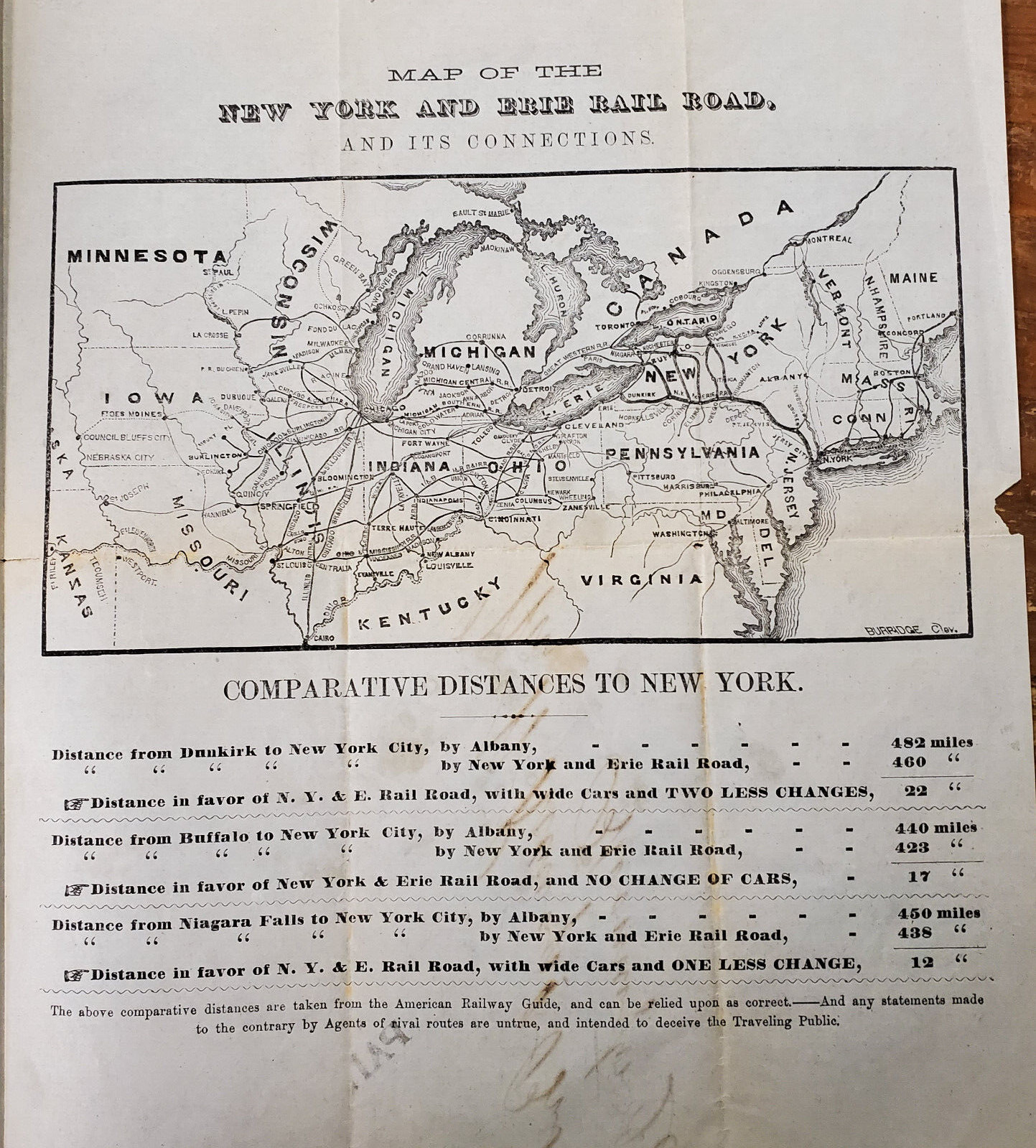 New York and Erie Rail Road, 1856, Map, East Coast Luxury Connections