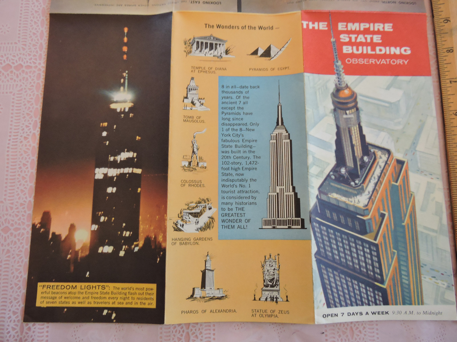Foldout 1960s New York City Empire State Building SKYSCRAPER NYC Tower Brochure