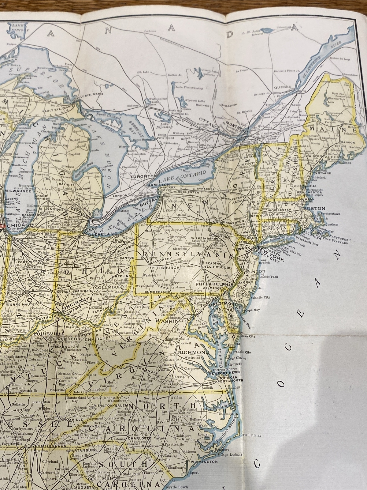 Vintage Union Pacific System Overland Route Railroad Train Map United States
