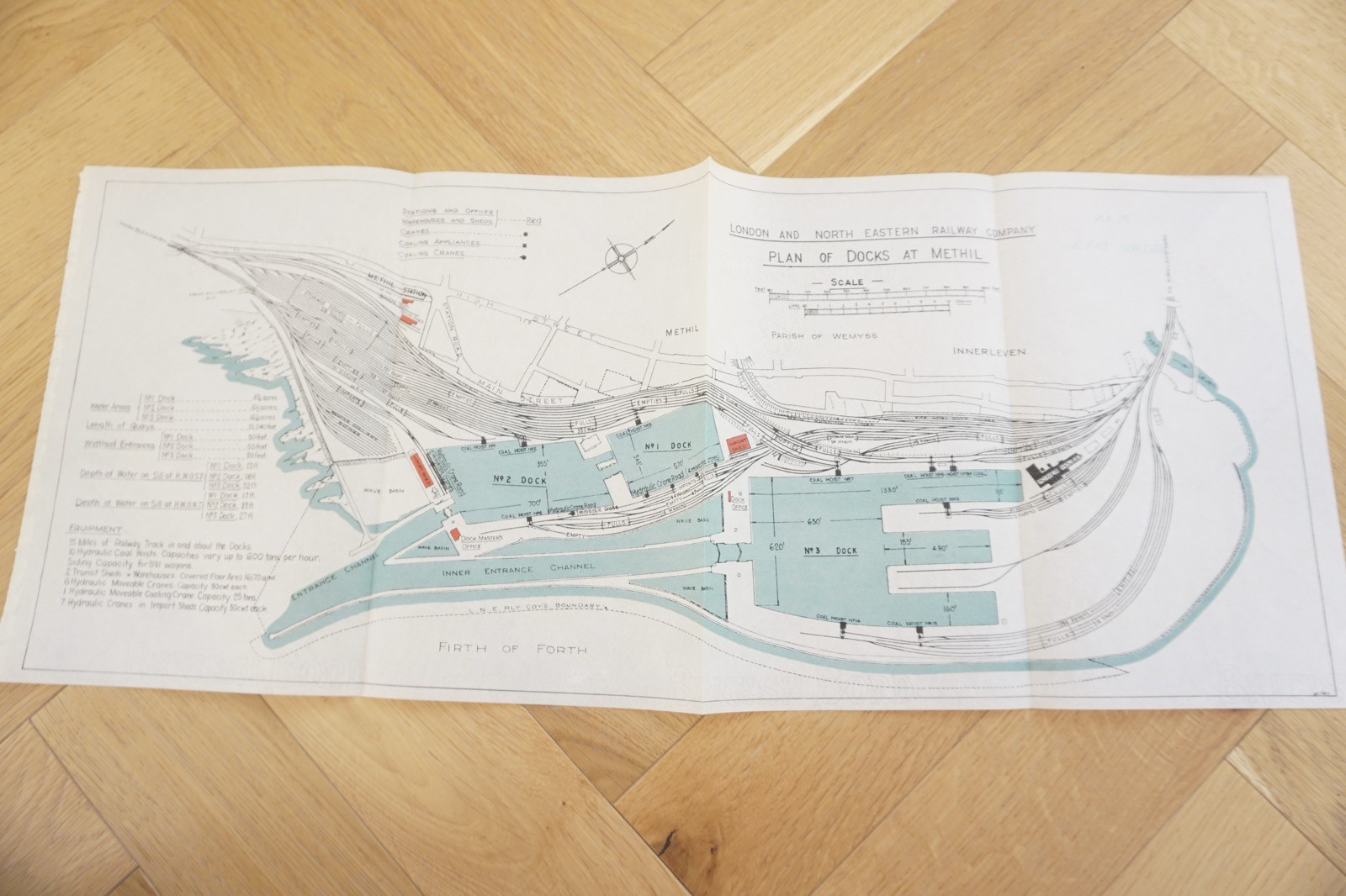 1929 LNER Methil Docks Railway Plan Map