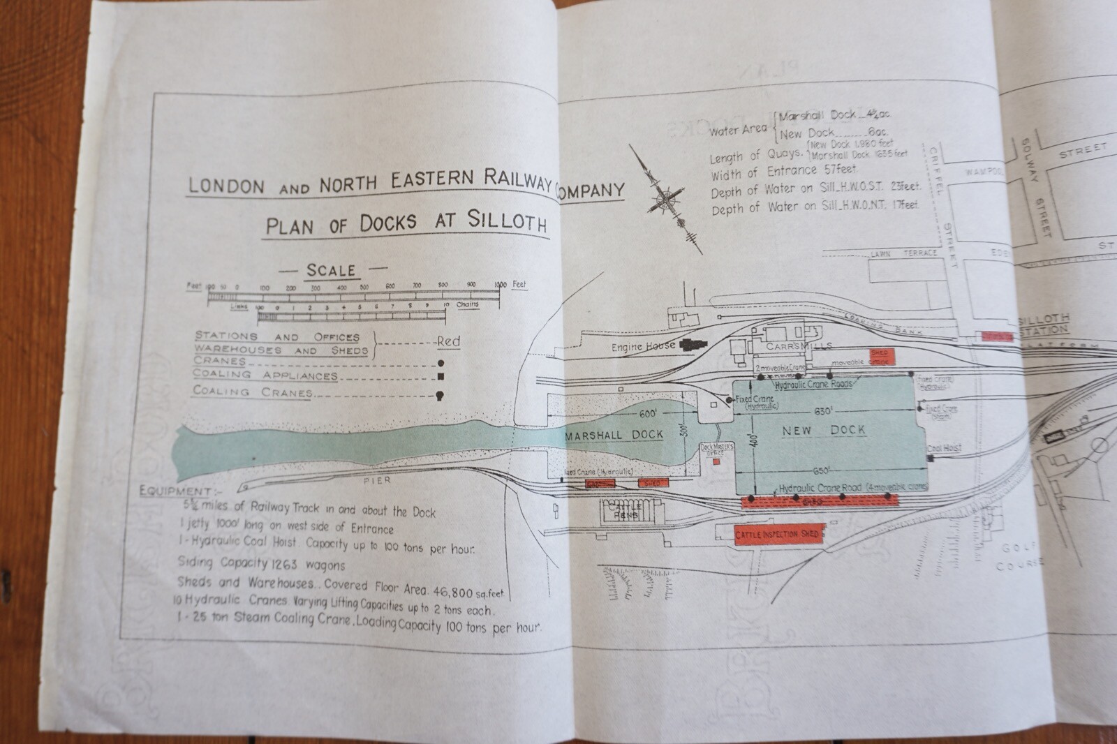 c1930 LNER Sillouth Docks Railway Plan Map