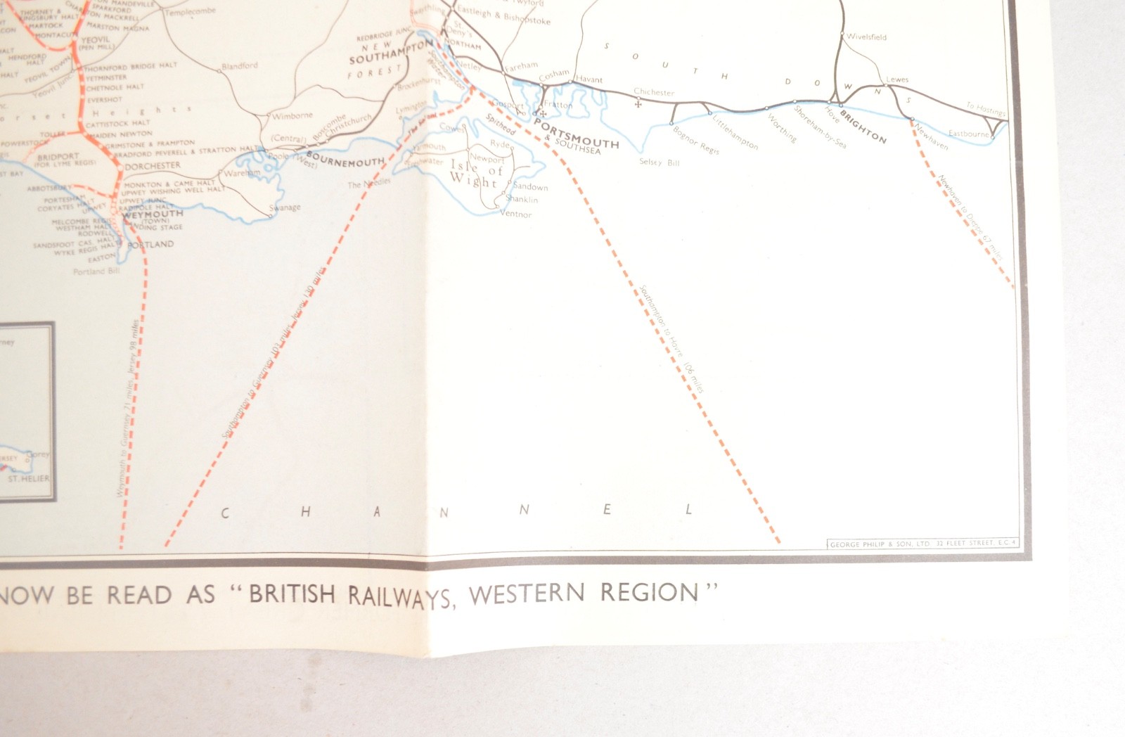 Railway Map GWR / BR Western Region George Philip & Sons 1950s