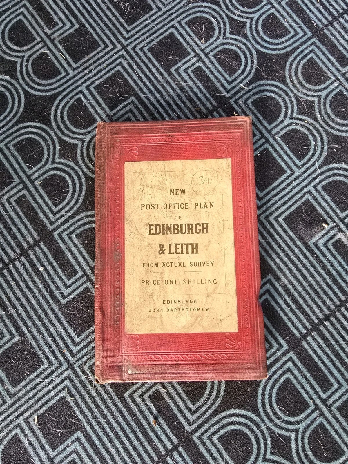 1887 Bartholomew Map Edinburgh & Leith Post Office Plan Victorian Folding