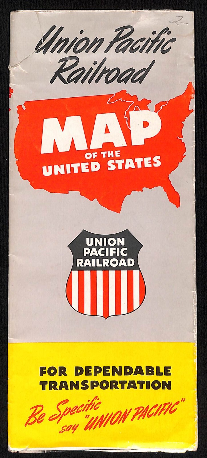Union Pacific Railroad Map of the United States c1952 19″ x 30″