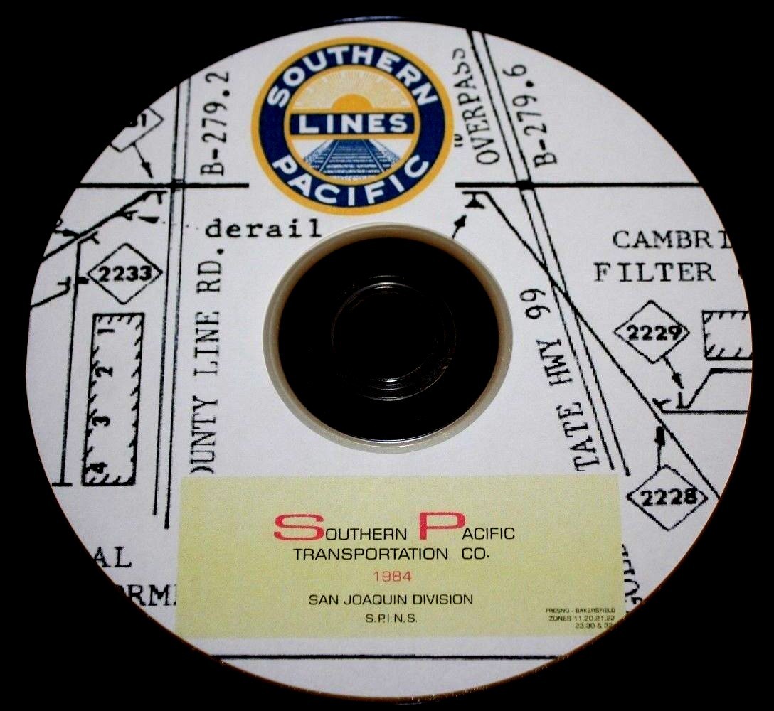 Southern Pacific RR 1984 San Joaquin Fresno-Bakersfield SPINS PDF pages on DVD