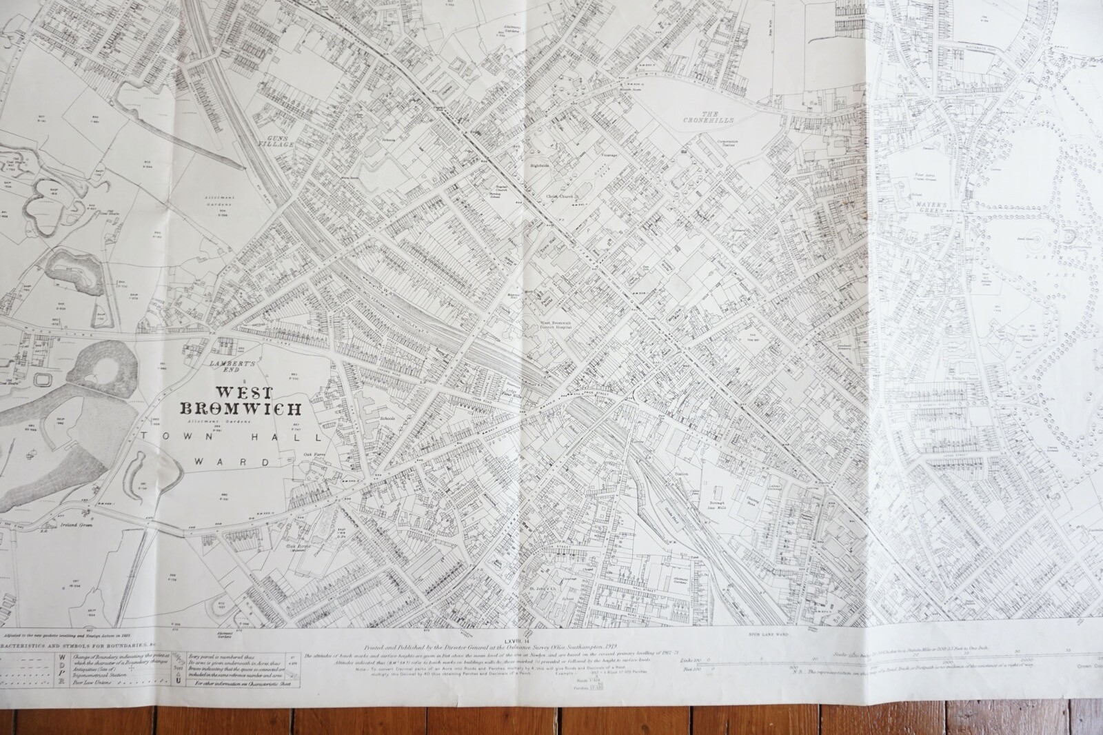 1919 West Bromwich Staffordshire Railway OS Railway Map
