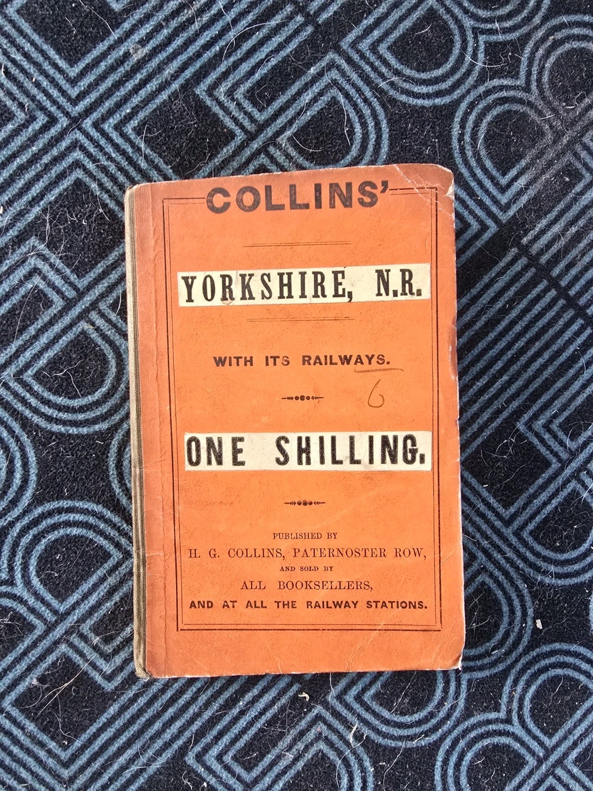Collins Map Yorkshire North Riding c1855 Railways John Dower Victorian Folding