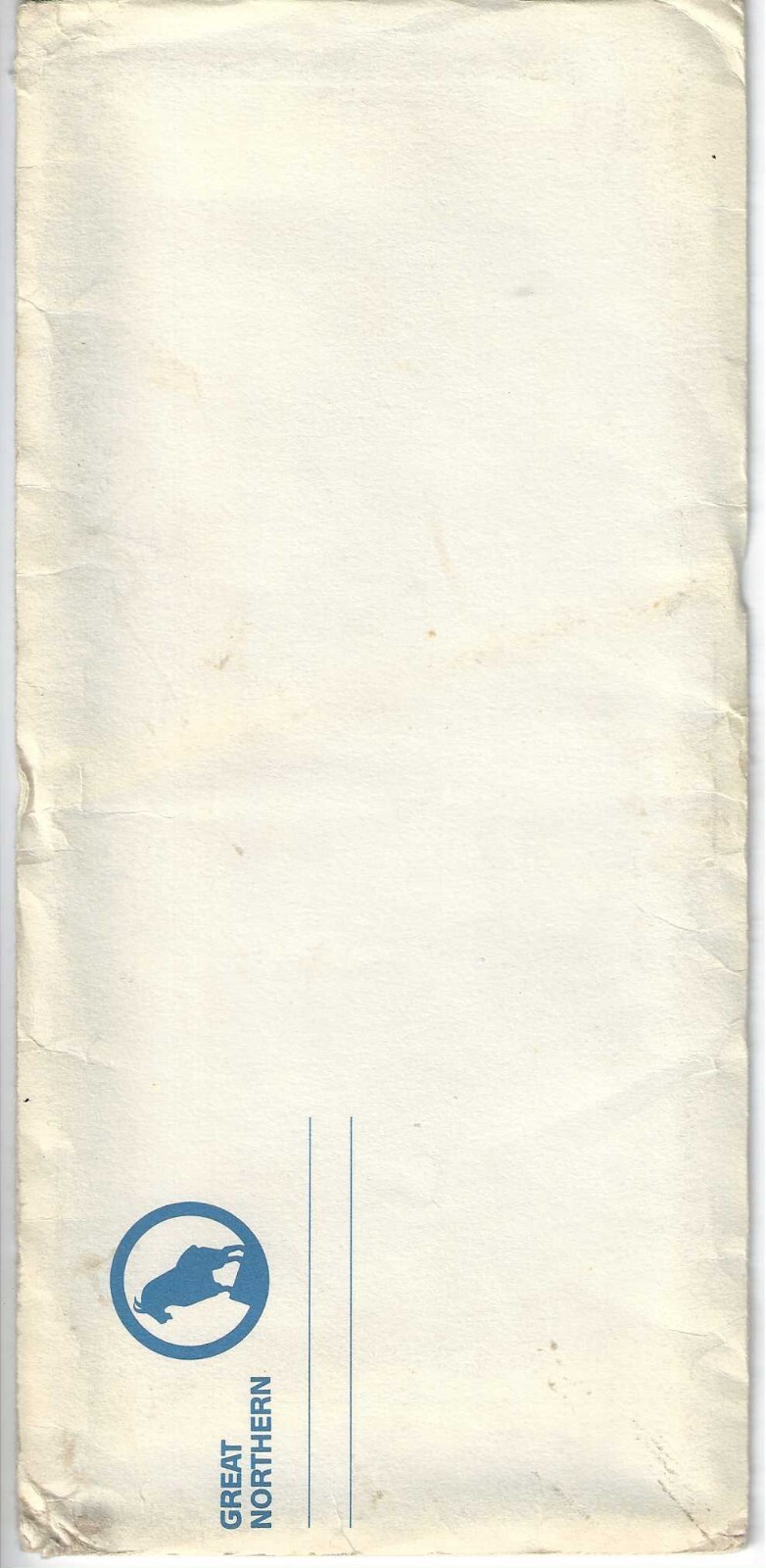 Vintage Great Northern Wash.-Idaho Railroad Map, 38″ x 24″, Original Envelope