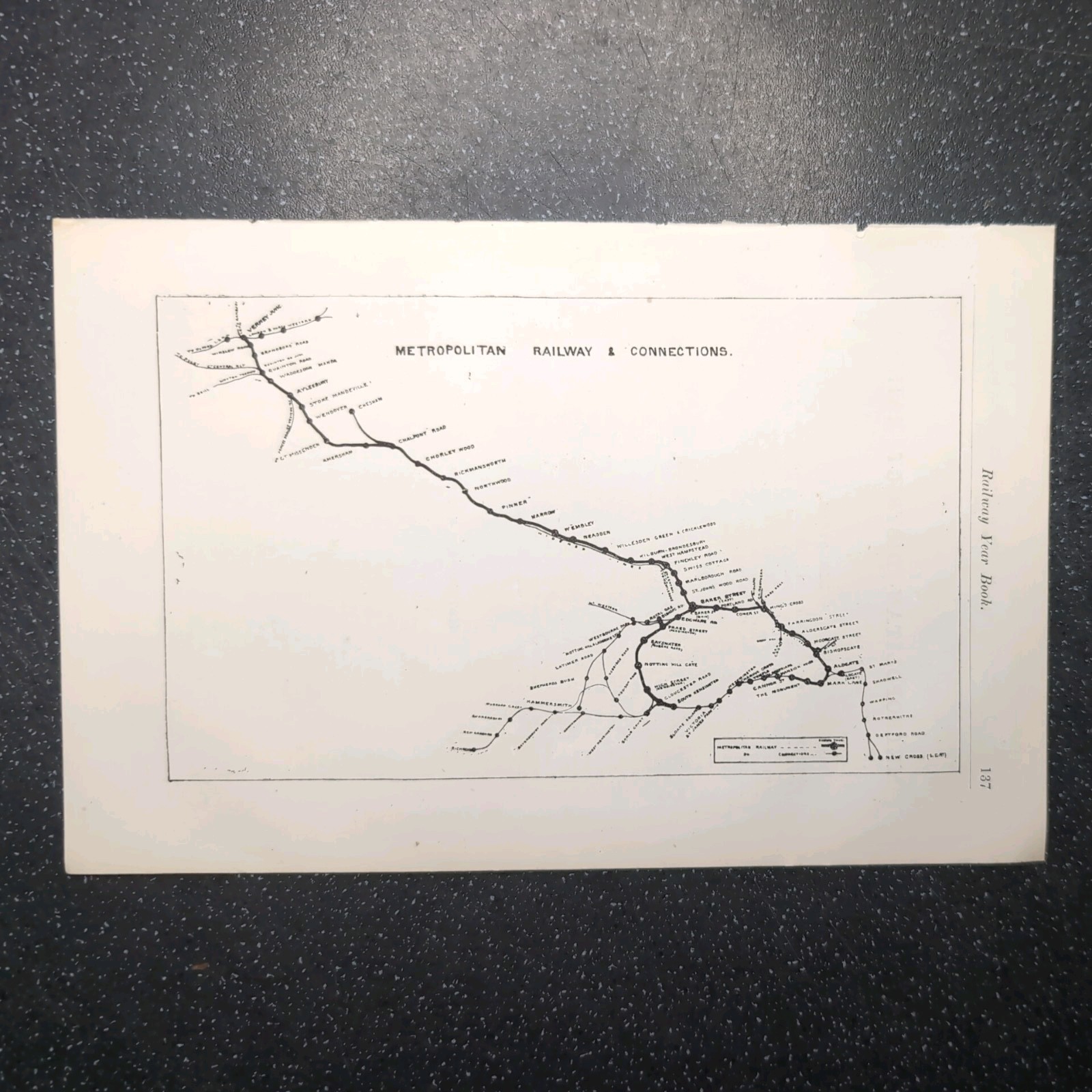 Original 1902 Map of The Metropolitan Railway And It’s Connections