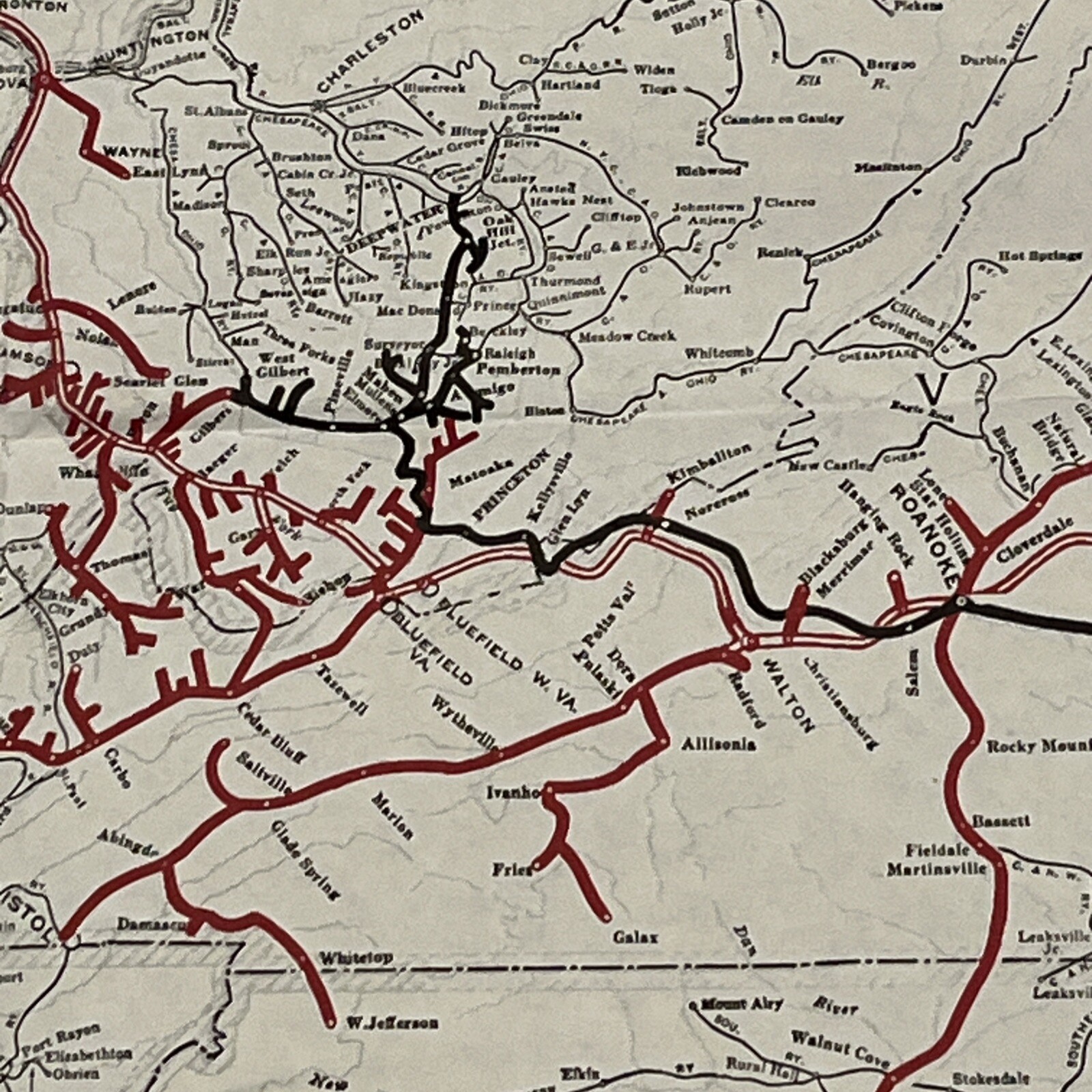 Norfolk & Western & VIRGINIAN RAILWAY Company Map