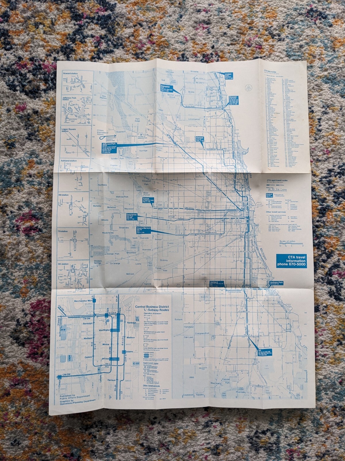 Chicago Transit Authority (CTA) Route Map 5/1975