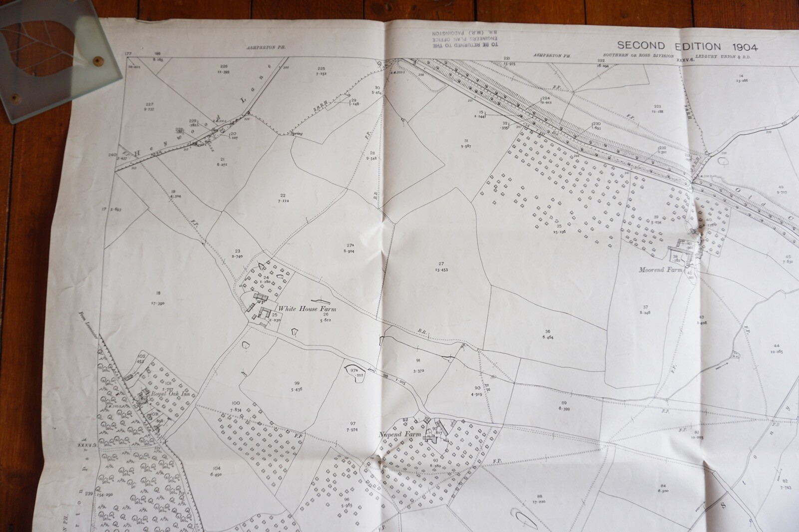 1904 Munsley Herefordshire GWR Great Western OS Railway Map