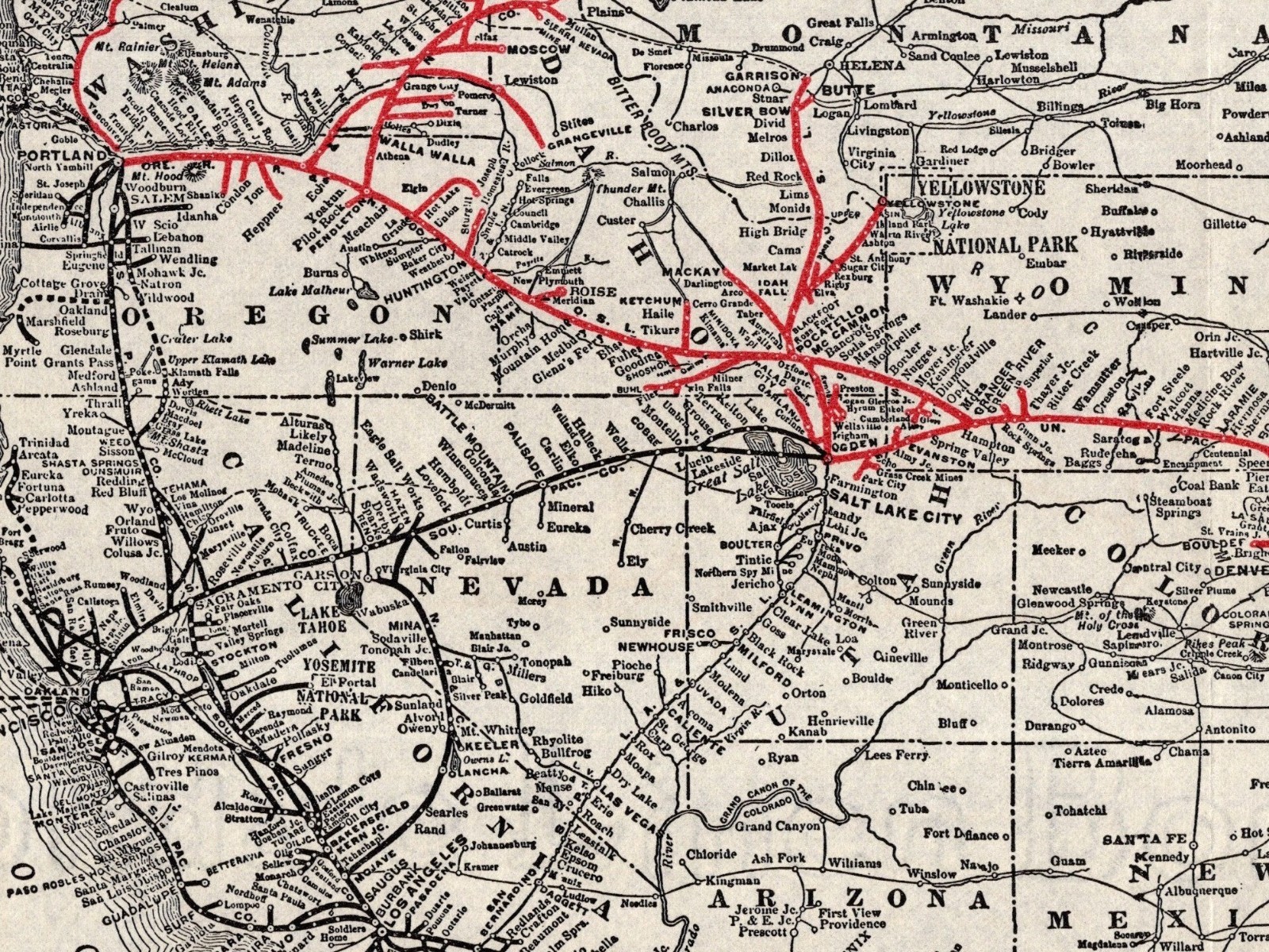 1910 Union Pacific Railroad Map Southern Pacific Oregon Railroad Map 2650