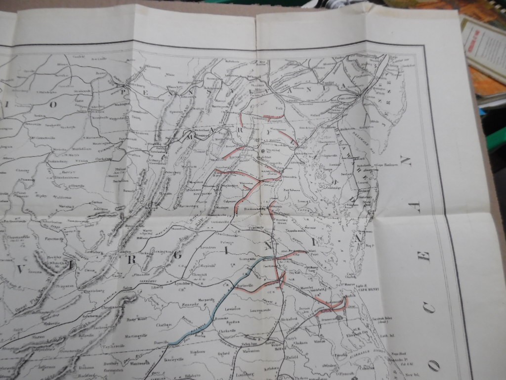 1866 Map of United States Military Railroads Under General McCallum Julius Bein