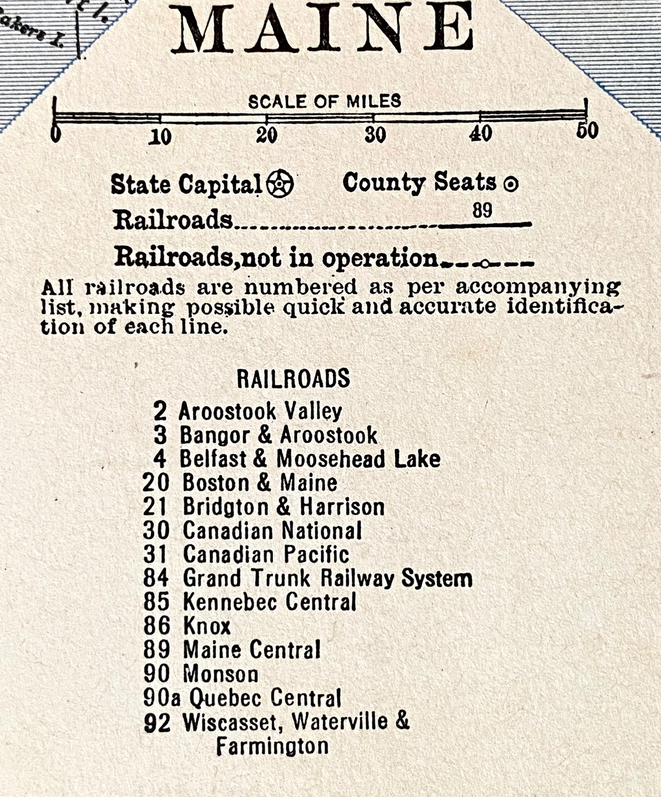 MAINE & LOUISIANA Original c 1935 County & Railroad Maps. Hammond & Co. 9×12″