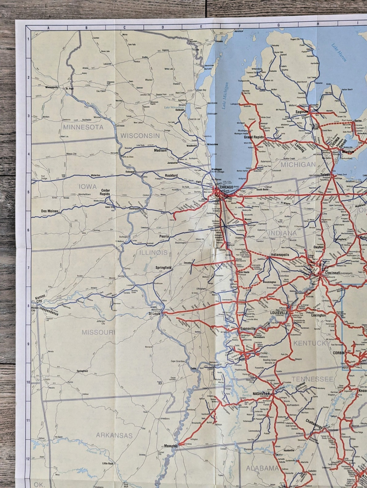 1995 Vintage CSX Transportation Railroad System Map