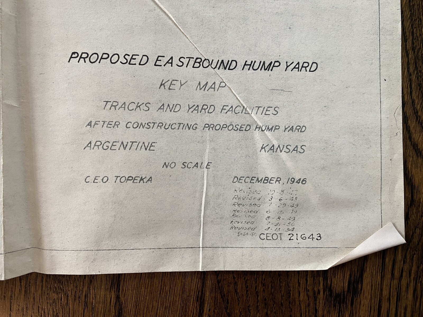 1940s/50s AT&SF Santa Fe Railway Argentine Kansas Railyard Railroad Map Lot RARE