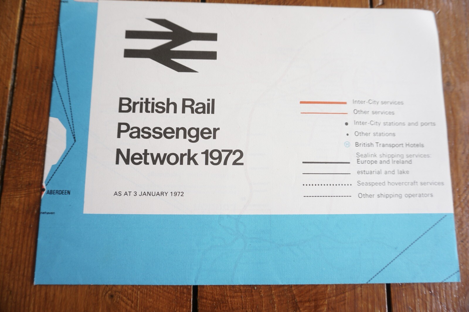 Jan 1972 British Rail Passenger Network Railway Map Eastern Region VGC