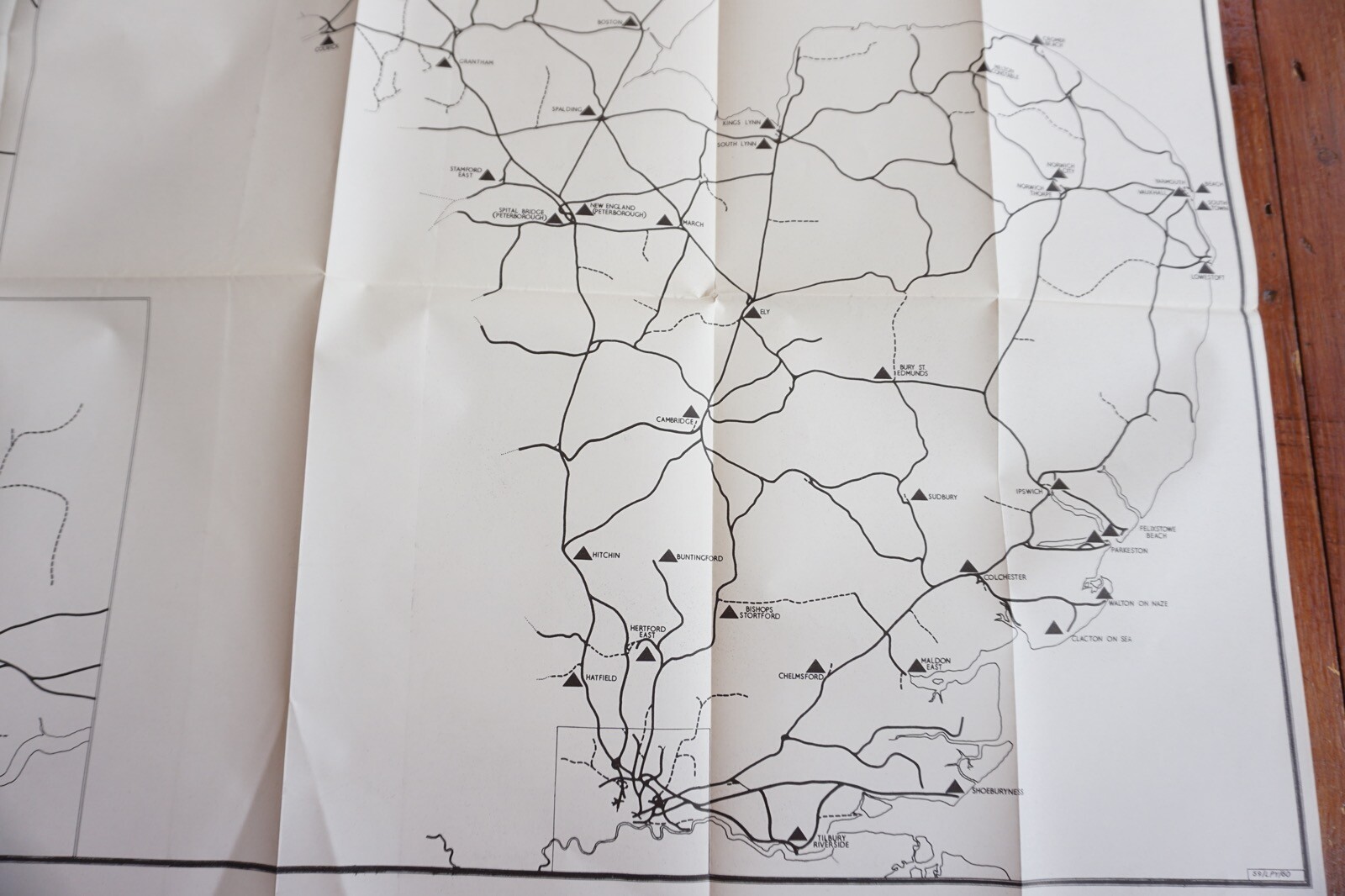 1958 Steam Motive Power Depots Open at 1958 Eastern Region Railway Map