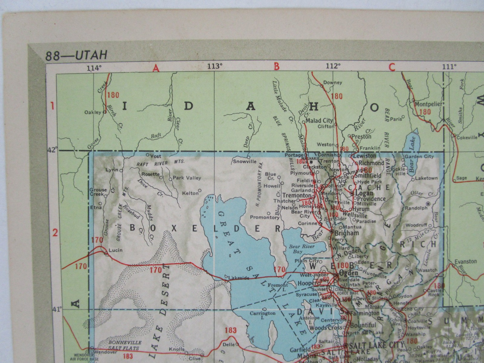 TX UT Vtg 1951 TEXAS RAILROAD Map. QUANAH ACME & PACIFIC RR ~or~ UTAH 1950s
