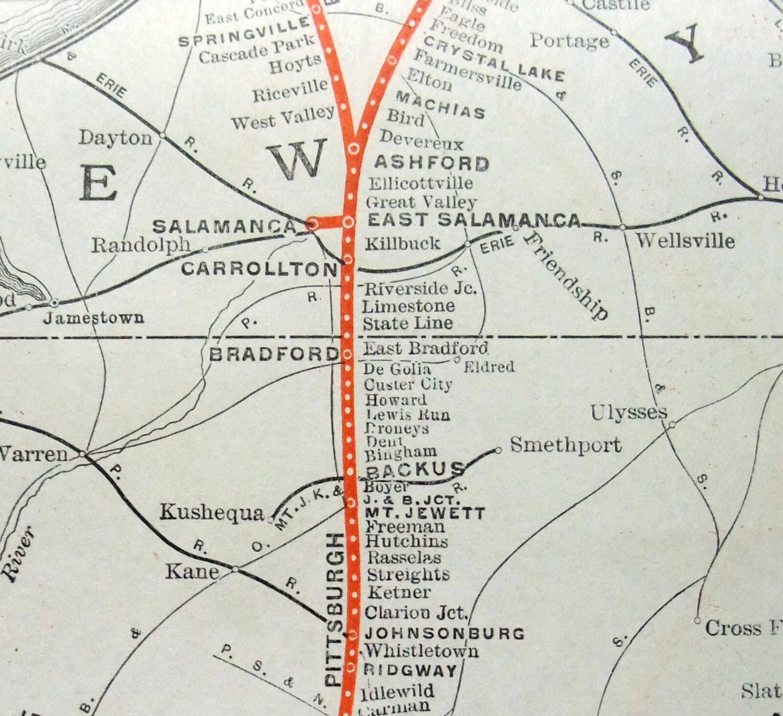 Buffalo Rochester & Pittsburgh Railway – Original 1917 Map by Poor’s Publishing