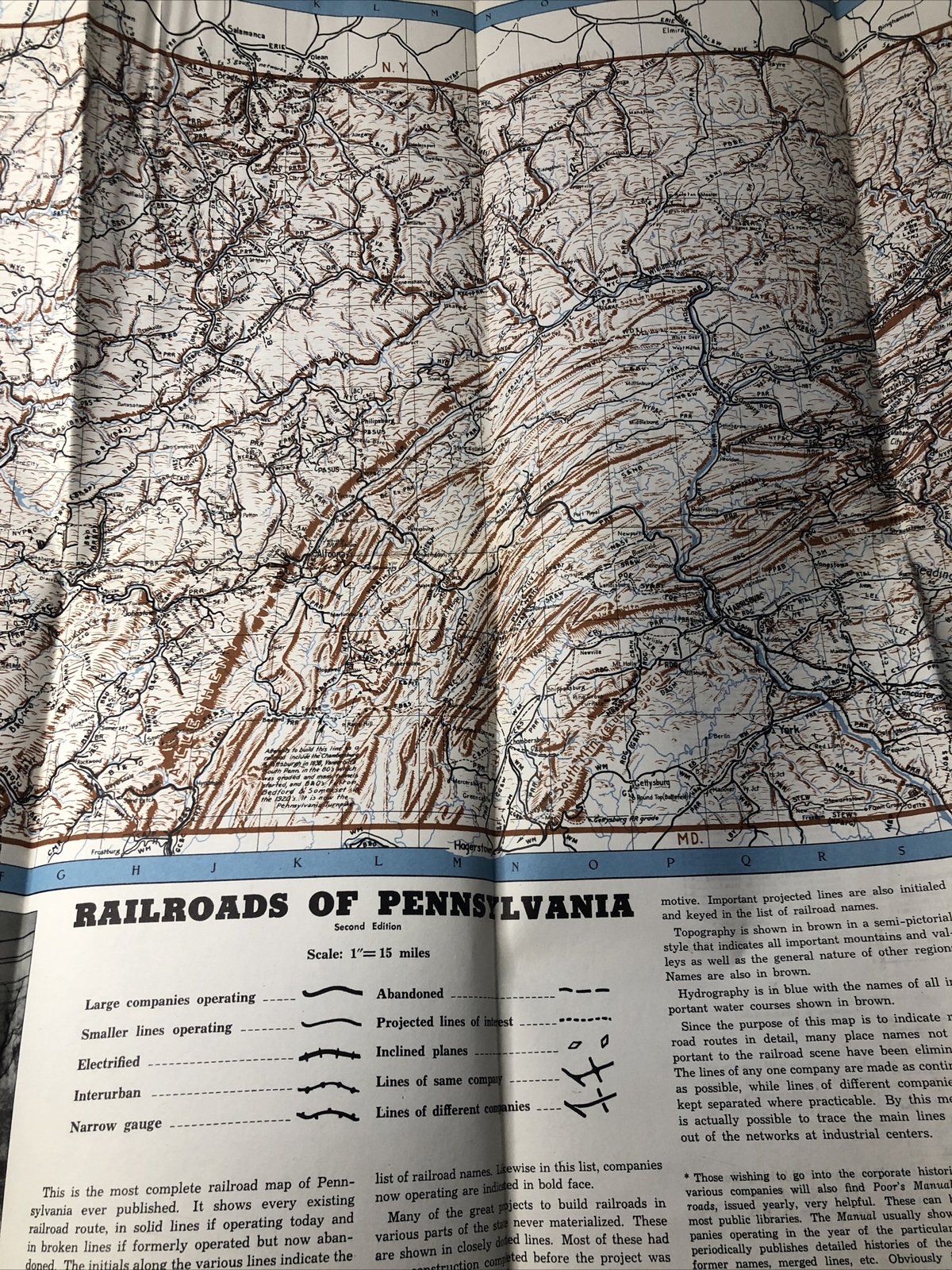 1944 Map of the Railroads of Pennsylvania #6
