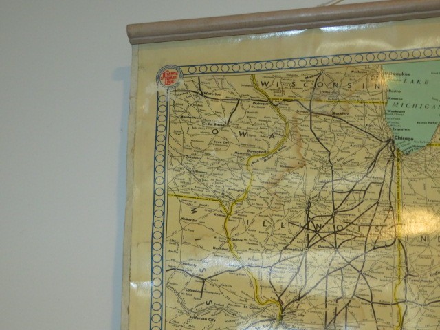 Lg Vtg 1963 Atlantic Coast Line Railroad Wall Map 34 1/2″ x 44 1/2″ Wood
