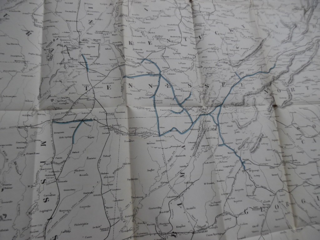 1866 Map of United States Military Railroads Under General McCallum Julius Bein