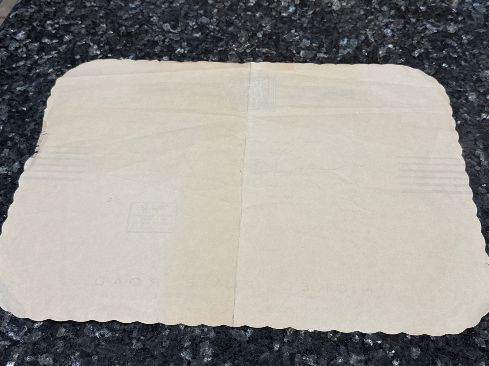 Vintage Nickel Plate Road Railroad System Map Placemat Collectible 1957