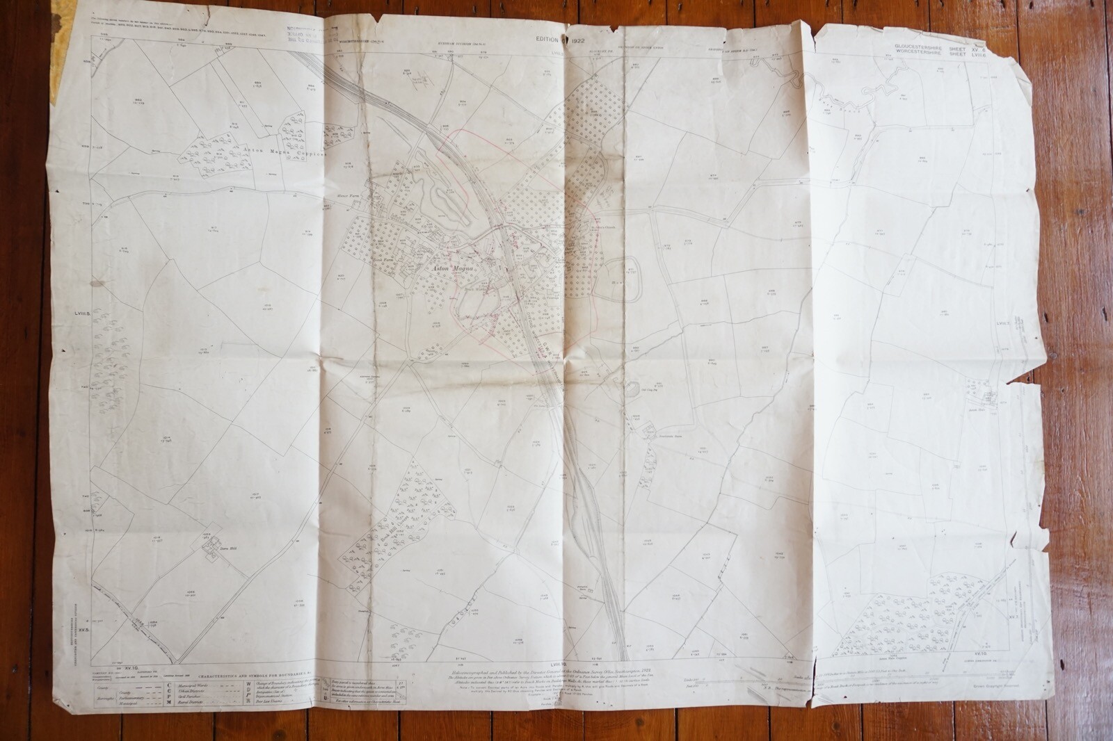 1922 GWR Aston Magna Oxford Worcester OS Railway Map