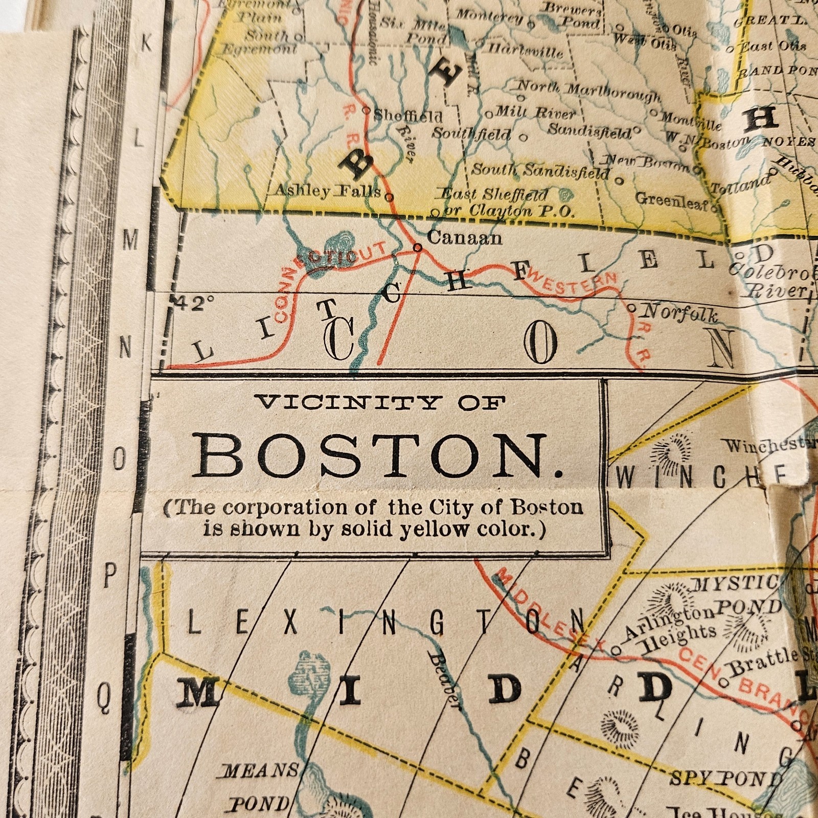 1887 Rand McNally Pocket Guide & Map Of MA & Entire Railroad System