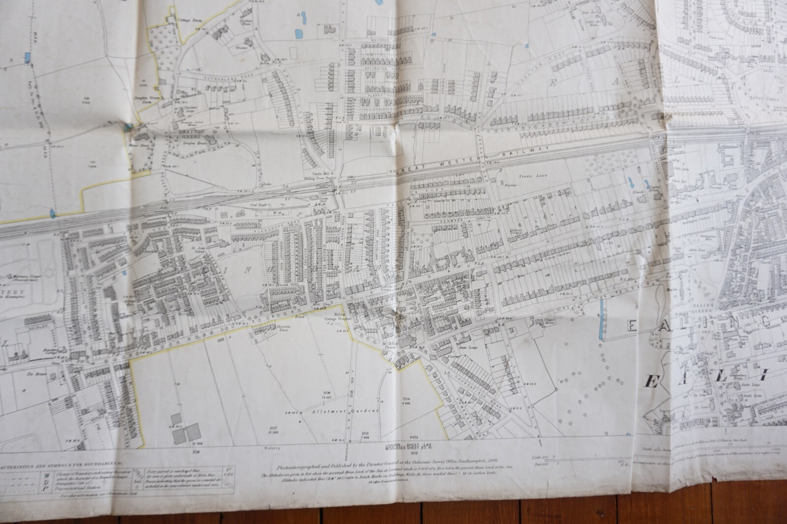 1894 Ealing Lindon Middlesex GWR OS Railway Map