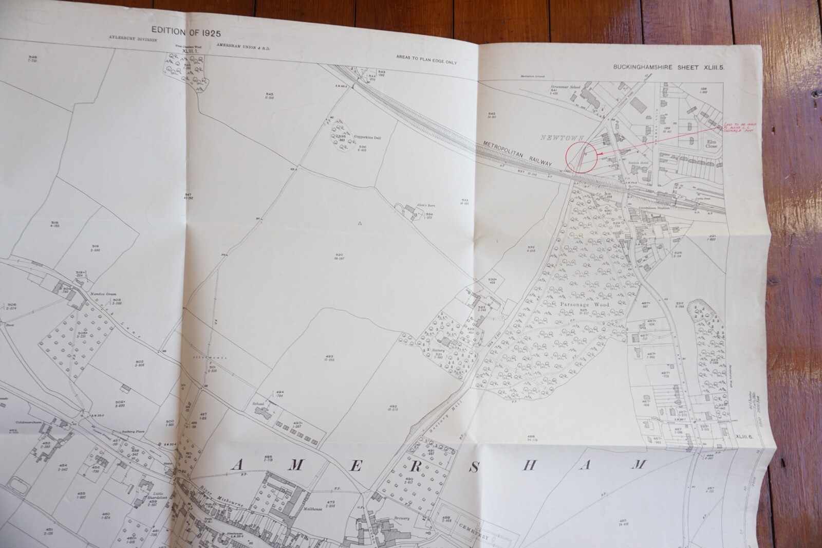 1925 Amersham Bucks Metropolitan Railway OS Railway Map