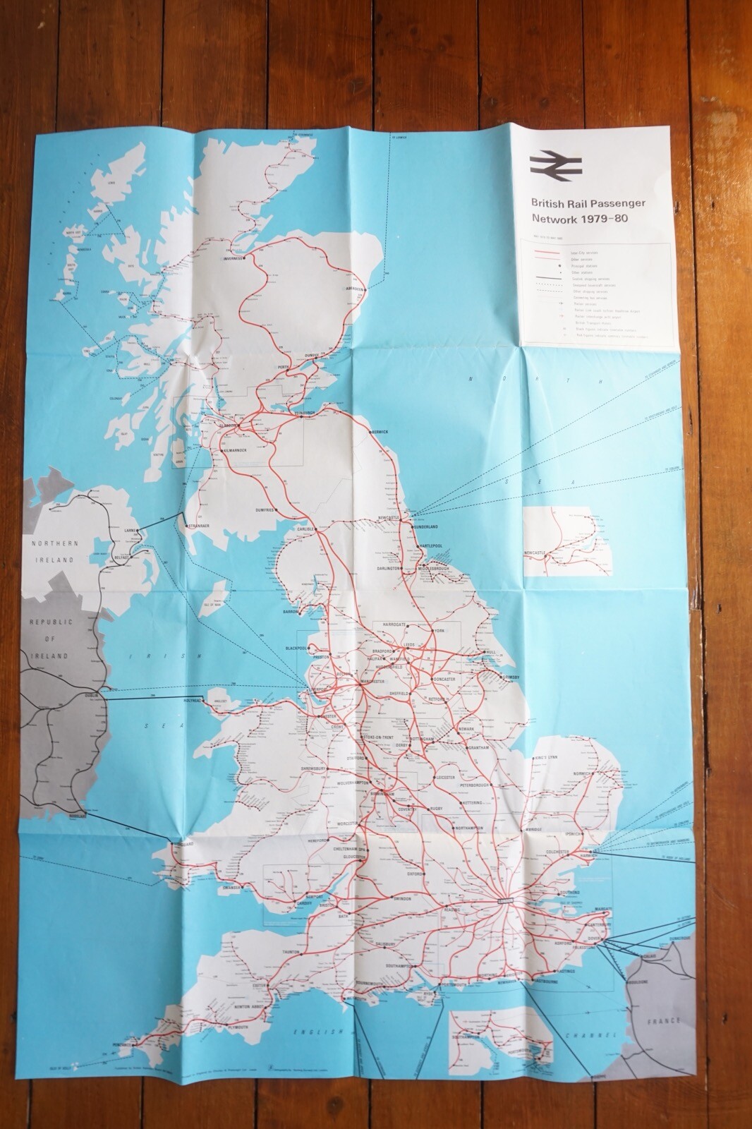 1979 – 1980 British Rail Passenger Network Railway Map