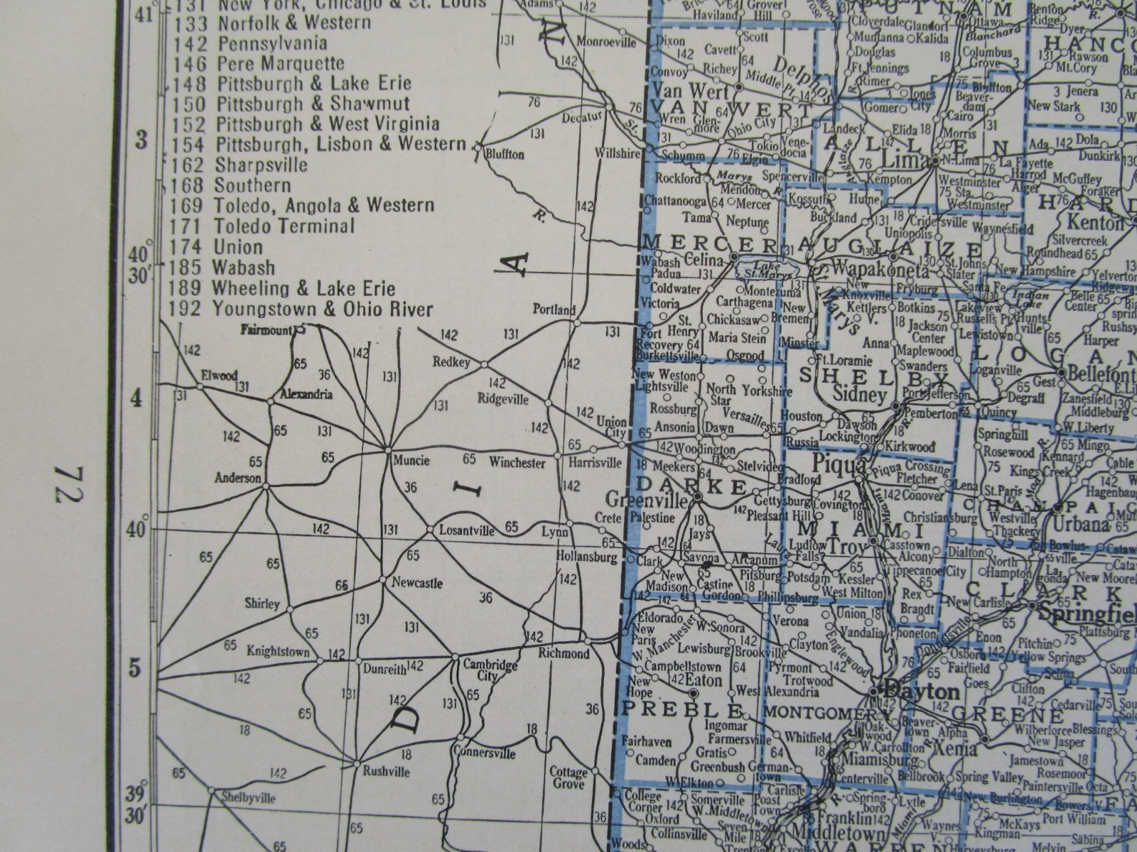 ND OH GREAT DEPRESSION ERA 1931 NORTH DAKOTA RAILROAD Map. C&NW SOO NP ~or~ OHIO