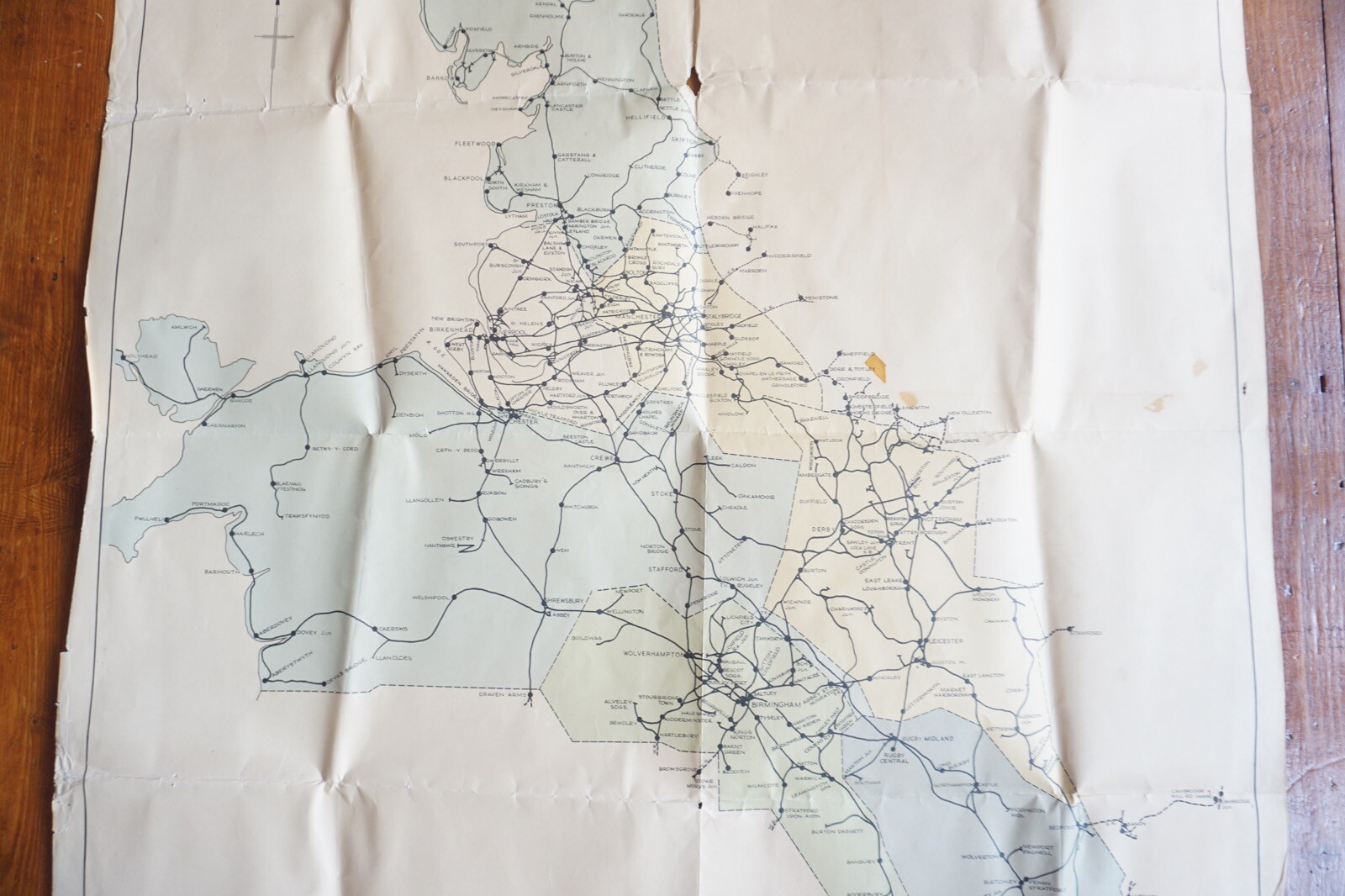1967 London Midland Region Traffic Organisation Railway Large Map