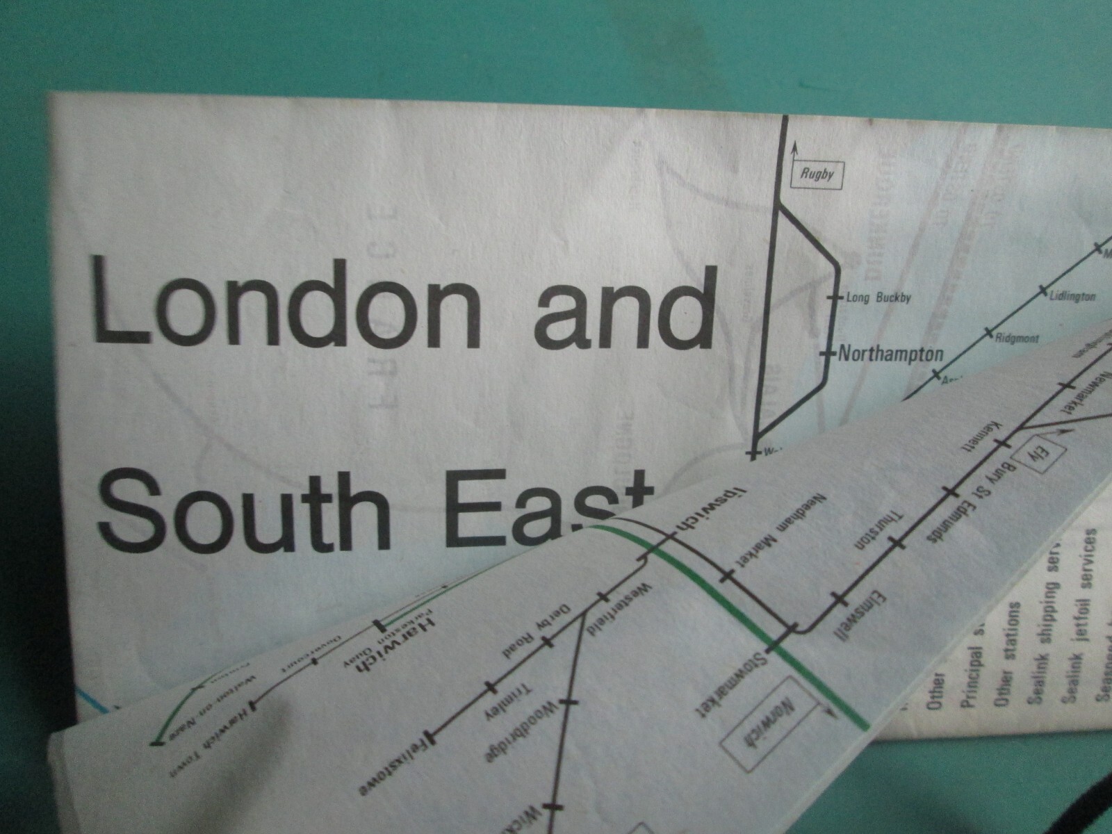 Vintage British Rail Passenger Network Large Folding Map June 1981- May 82