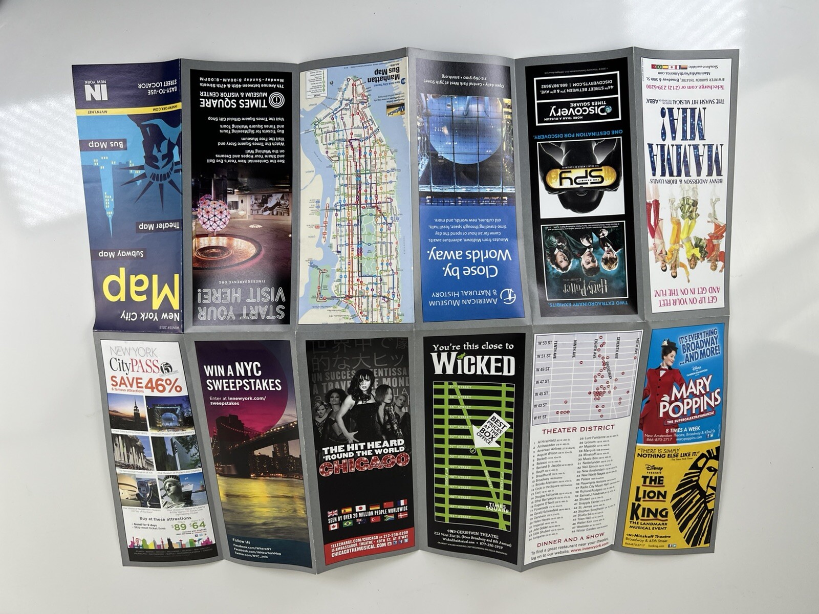Winter 2013 NYC Subway Theater Map INNEWYORK Ephemera Folding Paper Map Broadway